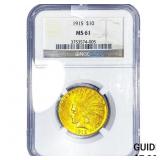 1915 $10 Gold Eagle NGC MS61