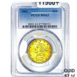 1881 $10 Gold Eagle PCGS MS63