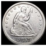 1857-O Silver Seated Liberty Quarter UNCIRCULATED