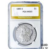 1885-S Morgan Silver Dollar PGA MS63