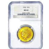 1932 $10 Gold Eagle NGC MS62