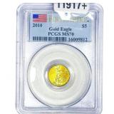 2010 1/10oz Gold Eagle $5 PCGS MS70