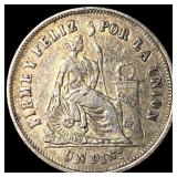 1864 Peru Silver Dinero