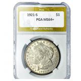1921-S Morgan Silver Dollar PGA MS64+
