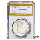 1924-S Silver Peace Dollar PGA MS63+