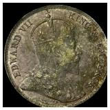 1910 Ceylon Silver 10 Cents
