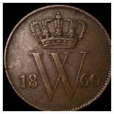 1860 Netherlands Copper 1 Cent
