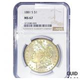 1881-S Morgan Silver Dollar NGC MS67