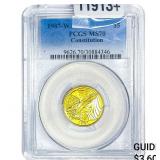 1987-W 1/4oz Gold $5 Bicentennial of Constitution