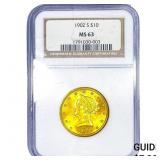 1902-S $10 Gold Eagle NGC MS63