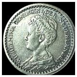 1911 Netherlands Silver 10 Cents