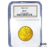 1886 $10 Gold Eagle NGC MS61