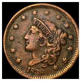 1838 Coronet Head Large Cent NEARLY  UNCIRCULATED