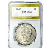 1887 Morgan Silver Dollar PGA MS65