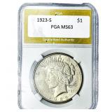 1923-S Silver Peace Dollar PGA MS63