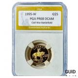 1955-W .2418oz Gold $5 Battlefield PGA PR68 DCAM