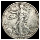 1933-S Silver Half Dollar Walking Liberty NEARLY U
