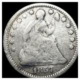 1857 Silver Half Dime NICELY CIRCULATED