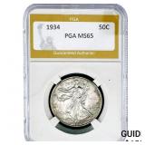 1934 Walking Liberty Half Dollar PGA MS65