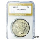 1922-S Silver Peace Dollar PGA MS64+