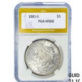1881-S Morgan Silver Dollar PGA MS66
