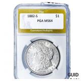 1882-S Morgan Silver Dollar PGA MS64