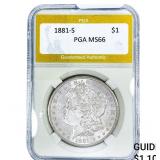 1881-S Morgan Silver Dollar PGA MS66