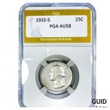1932-S Washington Silver Quarter PGA AU58
