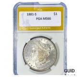 1881-S Morgan Silver Dollar PGA MS66