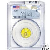 2017 1/10oz Gold Eagle $5 PCGS MS70