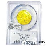 2013-W 1/2oz Gold $10 Helen Taft PCGS MS70