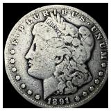 1891-CC Silver Morgan Dollar LIGHTLY CIRCULATED