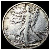 1927-S Silver Walking Liberty Half Dollar NEARLY U