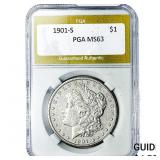1901-S Morgan Silver Dollar PGA MS63