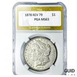 1878 REV 79 Morgan Silver Dollar PGA MS63