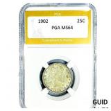 1902 Barber Quarter PGA MS64