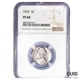 1953 Jefferson Nickel NGC PF68