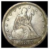 1875-S Silver Twenty Cent Piece ABOUT UNCIRCULATED