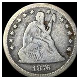 1876-CC Silver Quarter Dollar NICELY CIRCULATED