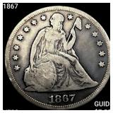 1867 Seated Liberty Dollar LIGHTLY CIRCULATED