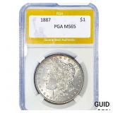 1887 Morgan Silver Dollar PGA MS65