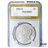 1921-D Morgan Silver Dollar PGA MS63