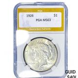1926 Silver Peace Dollar PGA MS63