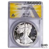 1986-S Silver Eagle ANACS PF70 DCAM