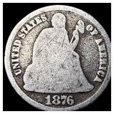 1876 Seated Liberty Dime NICELY CIRCULATED