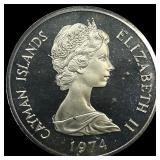 1974 Cayman Islands Silver 1 Dollar GEM PROOF