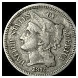 1872 Nickel Three-Cent Piece NEARLY UNCIRCULATED