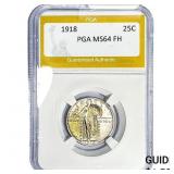 1918 Standing Liberty Quarter PGA MS64 FH