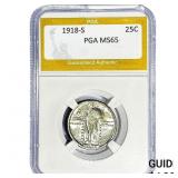 1918-S Standing Liberty Quarter PGA MS65