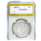 1887-S Morgan Silver Dollar PGA MS63